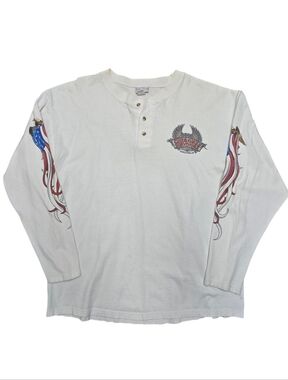 Vintage 2003 Cherokee Survivors Motorcycle Cherokee N.C. Long Sleeve Shirt Sz Xl